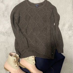 wool/cotton blend chunky ribbed knit sweater. AEO